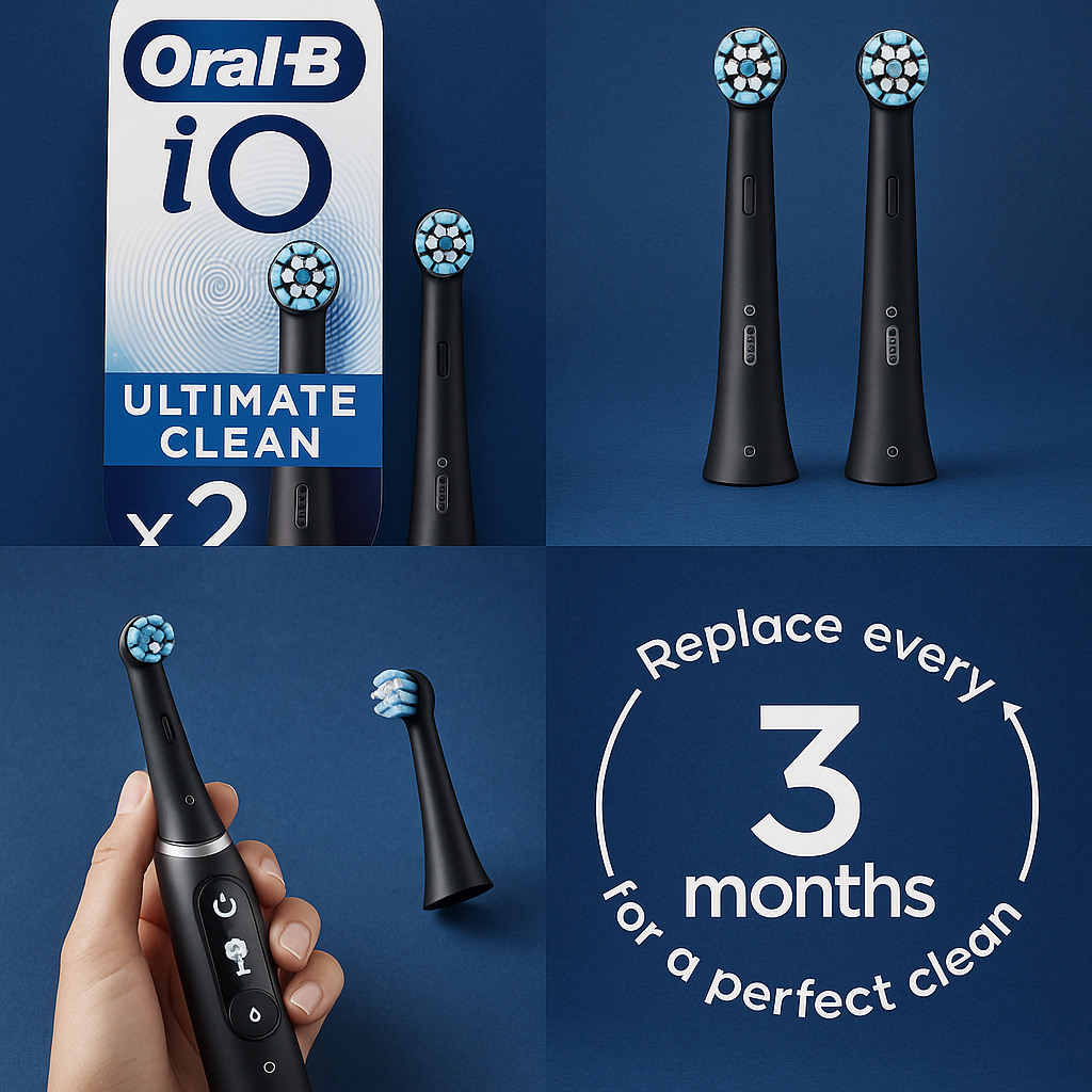 Oral-B iO Black Ultimate Clean Replacement Brush Heads (Pack of 2)