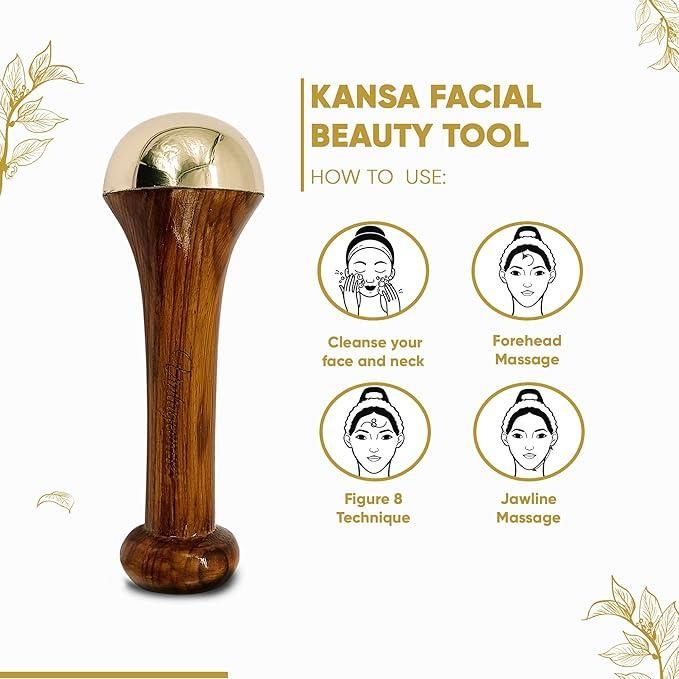 Kansa Face Massager (Wood Handle)