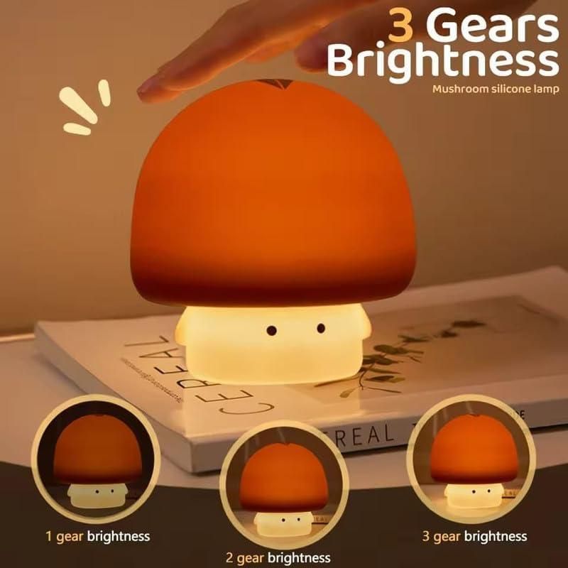 Mushroom Night Silicone Lamp – Rechargeable LED Night Light