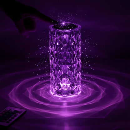 🌹 REFULGIX Rose Crystal Diamond LED Table Lamp (16 Color Changing | Touch + Remote Control | USB Rechargeable)