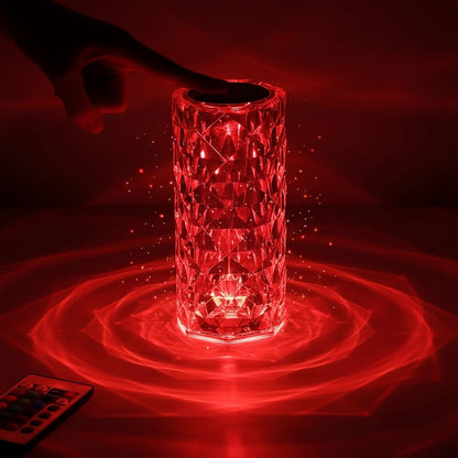 🌹 REFULGIX Rose Crystal Diamond LED Table Lamp (16 Color Changing | Touch + Remote Control | USB Rechargeable)