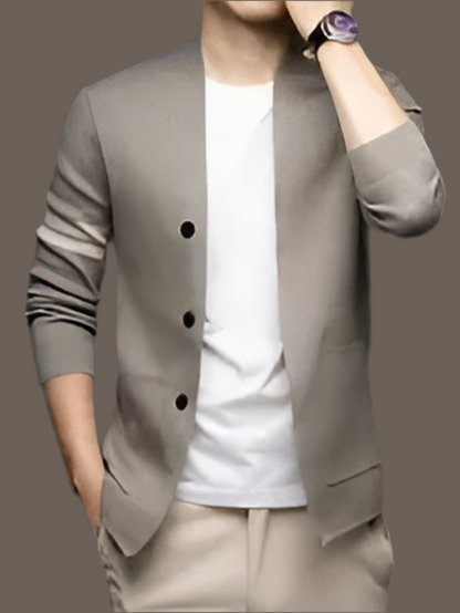 Men’s Premium Slim-Fit Color Block Cardigan