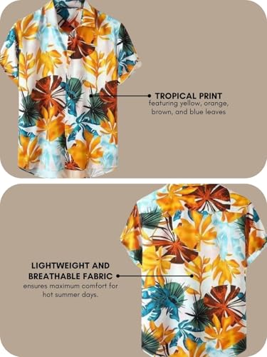 Leriya Fashion Men's Casual Cotton Shirt – Button Down Summer Shirt's for Men | Lightweight Textured Fabric | Perfect for Daily & Weekend Wear White