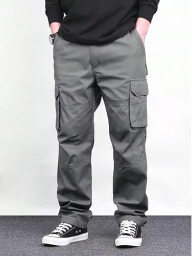 Lymio Men Cargo || Men Cargo Pants Cotton || Casual Cargos Pant (Cargo-46-Grey-L)