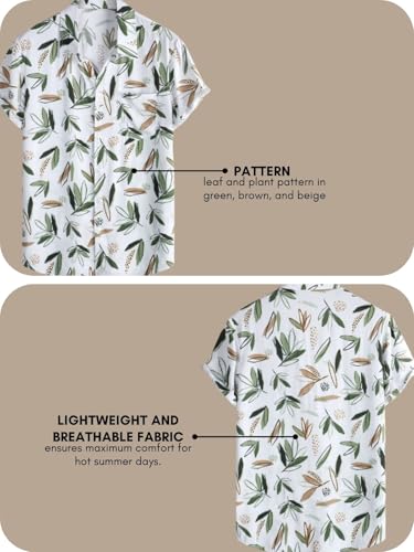 Leriya Fashion Men's Casual Cotton Shirt – Button Down Summer Shirt's for Men | Lightweight Textured Fabric | Perfect for Daily & Weekend Wear White