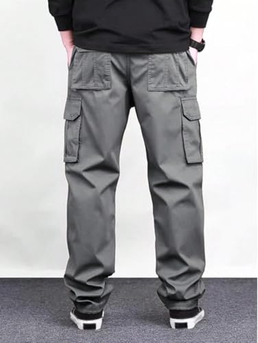 Lymio Men Cargo || Men Cargo Pants Cotton || Casual Cargos Pant (Cargo-46-Grey-L)