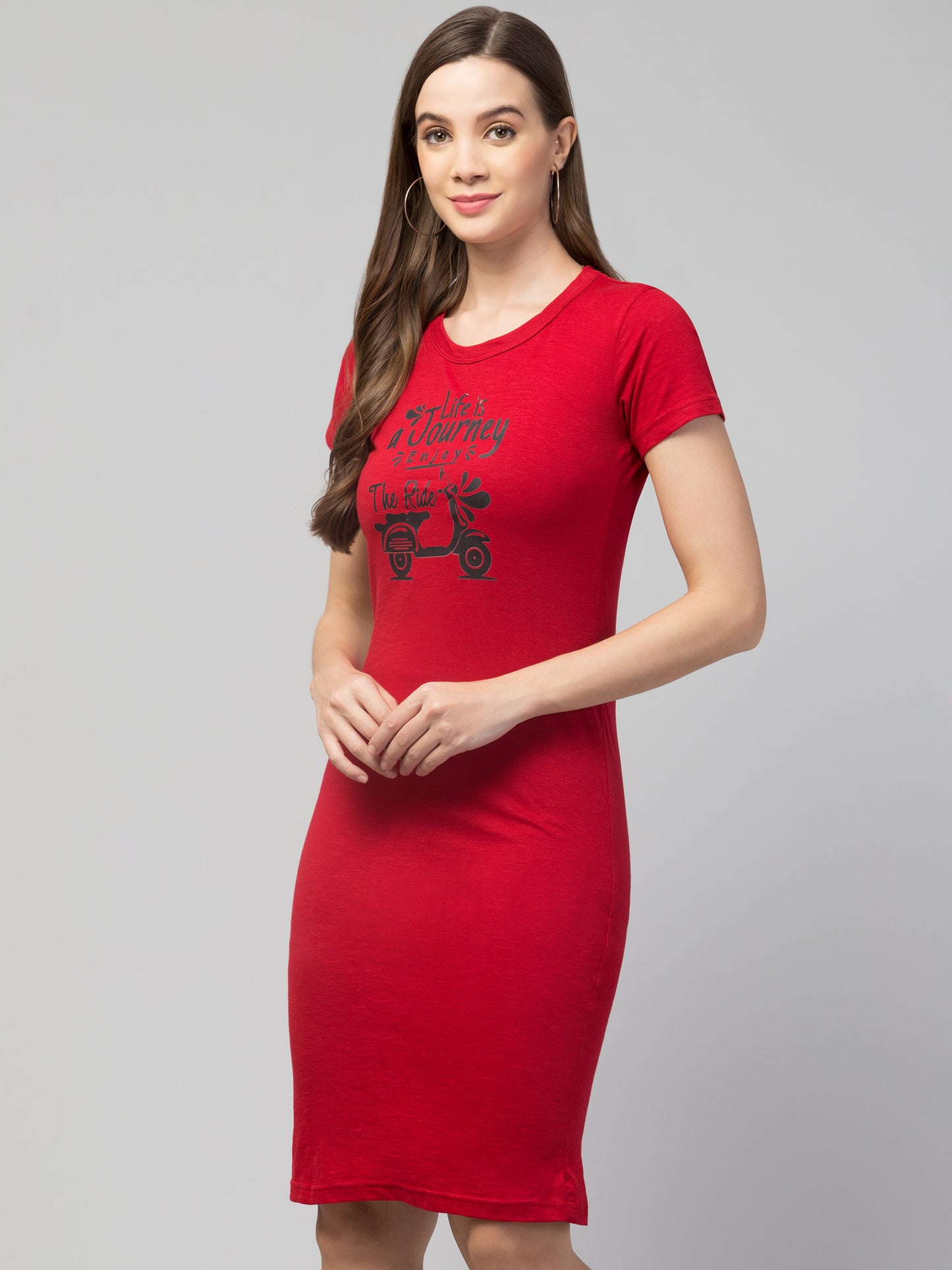 Women’s Cotton Graphic Print T-shirt Short Dress