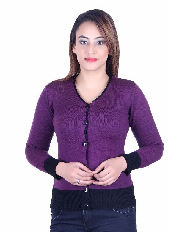 Women’s V-Neck Full Sleeve Cardigan