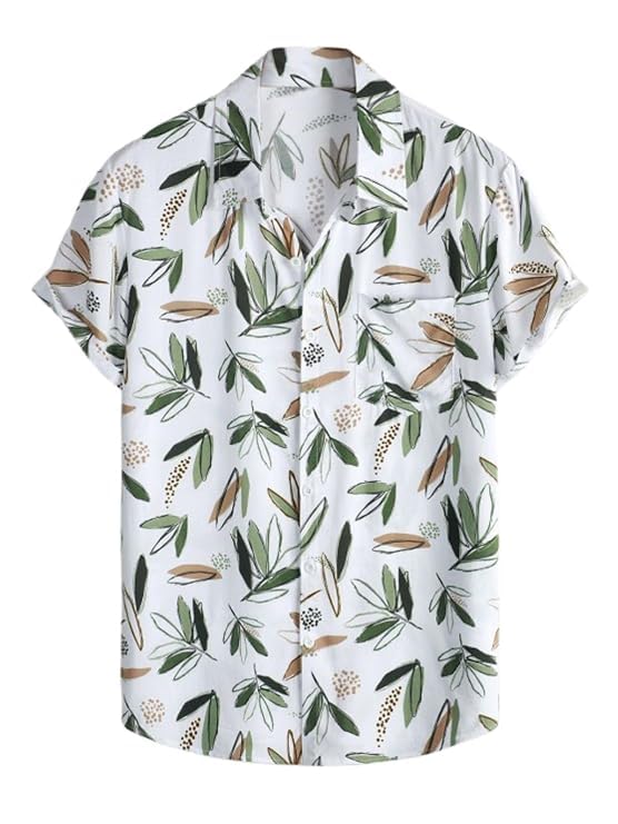 Leriya Fashion Men's Casual Cotton Shirt – Button Down Summer Shirt's for Men | Lightweight Textured Fabric | Perfect for Daily & Weekend Wear White