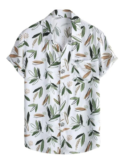 Leriya Fashion Men's Casual Cotton Shirt – Button Down Summer Shirt's for Men | Lightweight Textured Fabric | Perfect for Daily & Weekend Wear White