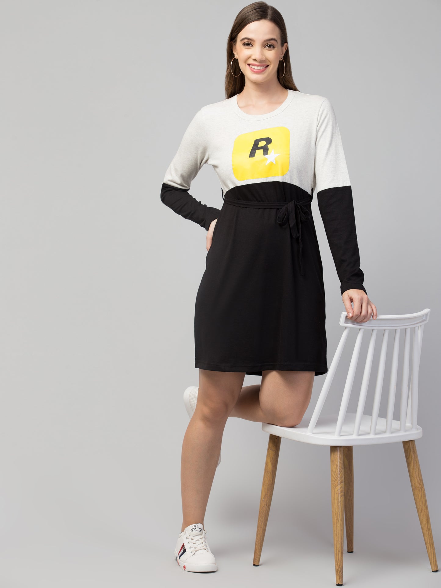 Women’s Cotton Graphic Print T-shirt Short Dress