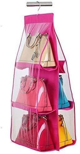 6-Pocket PVC Hanging Storage Bag Organizer – Closet & Wardrobe Solution for Handbags, Purses, and Accessories