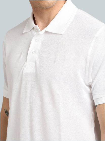 Matte Solid Half Sleeves Men's Polo T-Shirt