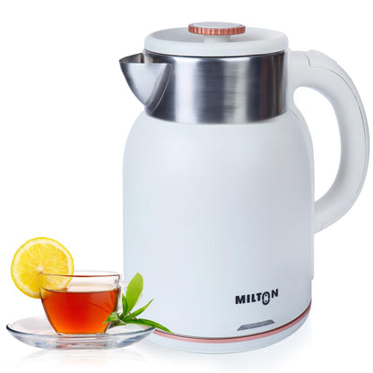 Milton Rapid Electric Kettle 1.8L | 1500 Watts | Stainless Steel Hot Water portable Electric Kettle for Home, Office | Auto Shut-Off with Wide Mouth | Cool-touch Handle and Single-Touch Lid Lock