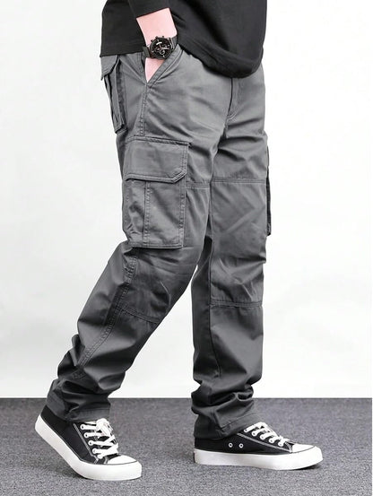 Lymio Men Cargo || Men Cargo Pants Cotton || Casual Cargos Pant (Cargo-46-Grey-L)
