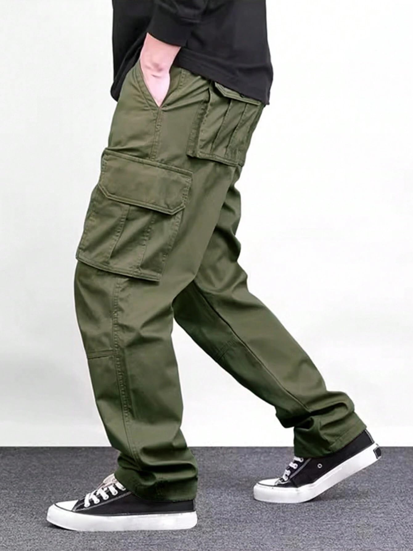 Lymio Men Cargo || Men Cargo Pants Cotton || Casual Cargos Pant (Cargo-46-Grey-L)