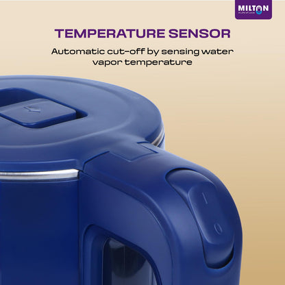 Milton Rapid Electric Kettle 1.8L | 1500 Watts | Stainless Steel Hot Water portable Electric Kettle for Home, Office | Auto Shut-Off with Wide Mouth | Cool-touch Handle and Single-Touch Lid Lock