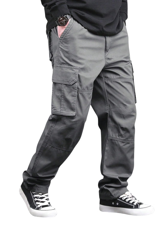 Lymio Men Cargo || Men Cargo Pants Cotton || Casual Cargos Pant (Cargo-46-Grey-L)