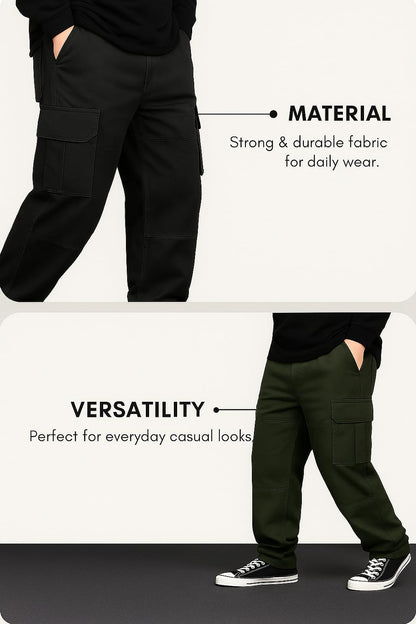 Lymio Men Cargo || Men Cargo Pants Cotton || Casual Cargos Pant (Cargo-46-Grey-L)