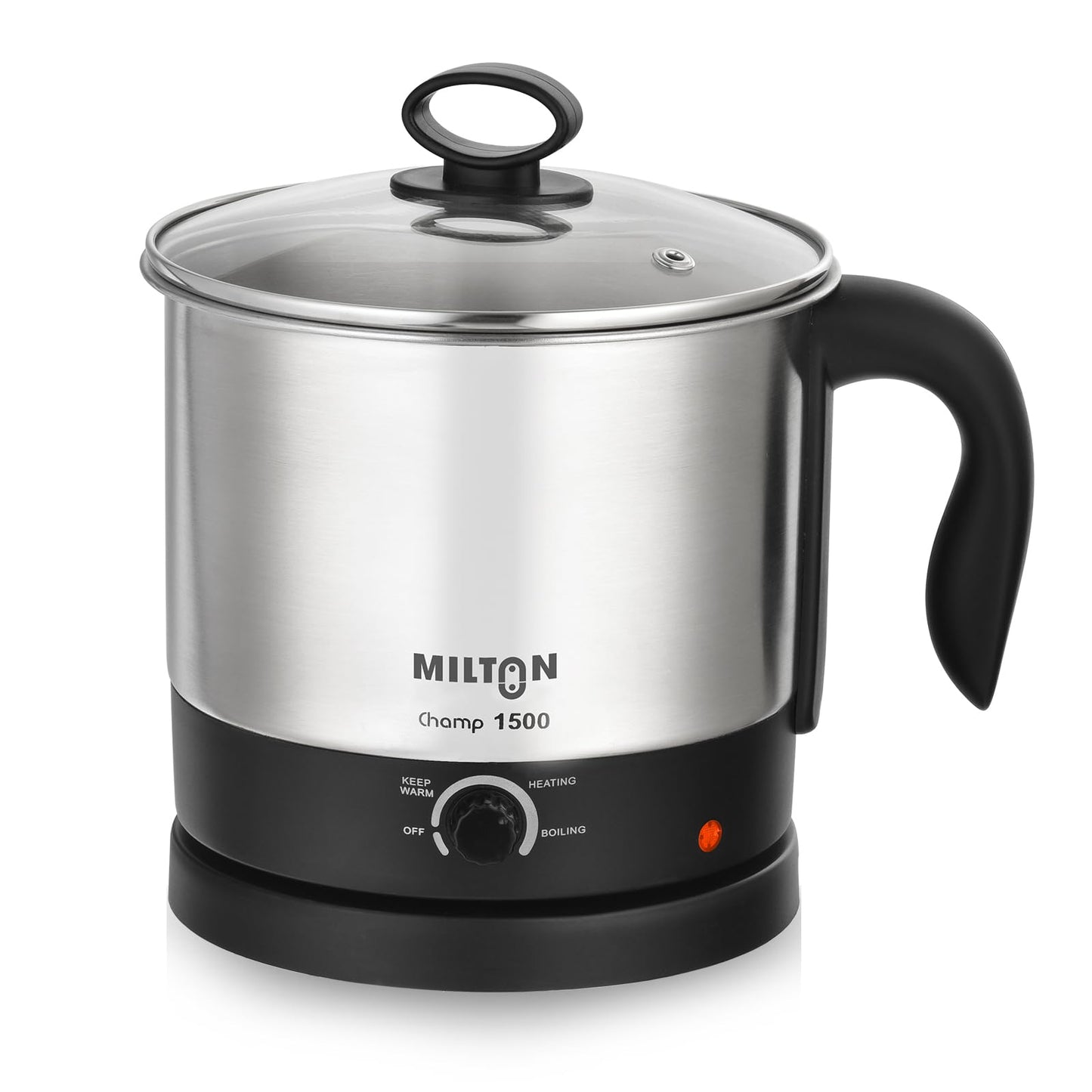 Milton Rapid Electric Kettle 1.8L | 1500 Watts | Stainless Steel Hot Water portable Electric Kettle for Home, Office | Auto Shut-Off with Wide Mouth | Cool-touch Handle and Single-Touch Lid Lock