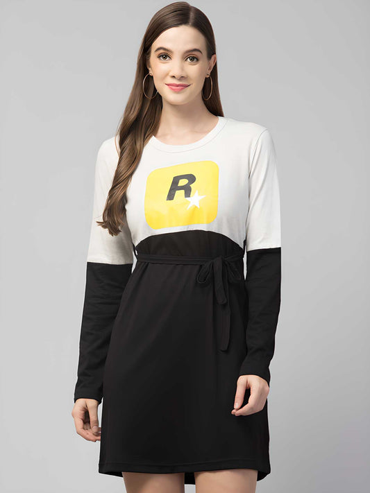 Women’s Cotton Graphic Print T-shirt Short Dress