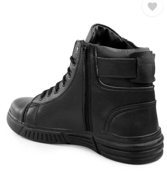 Men’s Casual Black Canvas Boots