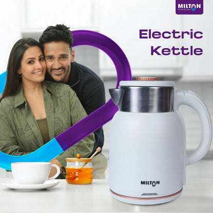 Milton Rapid Electric Kettle 1.8L | 1500 Watts | Stainless Steel Hot Water portable Electric Kettle for Home, Office | Auto Shut-Off with Wide Mouth | Cool-touch Handle and Single-Touch Lid Lock