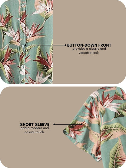 Leriya Fashion Men's Casual Cotton Shirt – Button Down Summer Shirt's for Men | Lightweight Textured Fabric | Perfect for Daily & Weekend Wear White