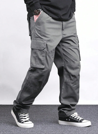Lymio Men Cargo || Men Cargo Pants Cotton || Casual Cargos Pant (Cargo-46-Grey-L)