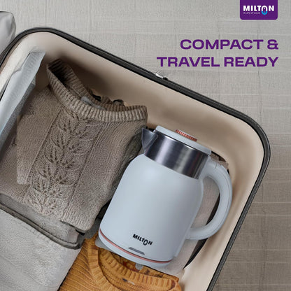 Milton Rapid Electric Kettle 1.8L | 1500 Watts | Stainless Steel Hot Water portable Electric Kettle for Home, Office | Auto Shut-Off with Wide Mouth | Cool-touch Handle and Single-Touch Lid Lock