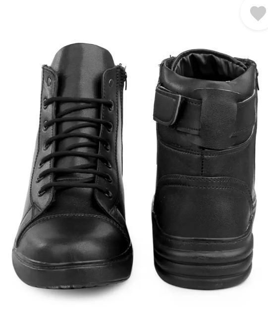 Men’s Casual Black Canvas Boots