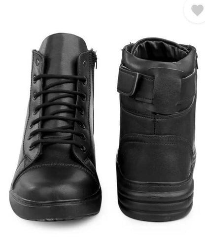 Men’s Casual Black Canvas Boots