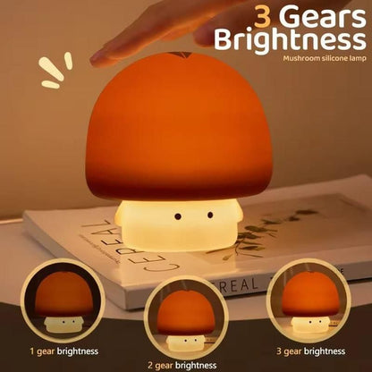 Mushroom Night Silicone Lamp – Rechargeable LED Night Light