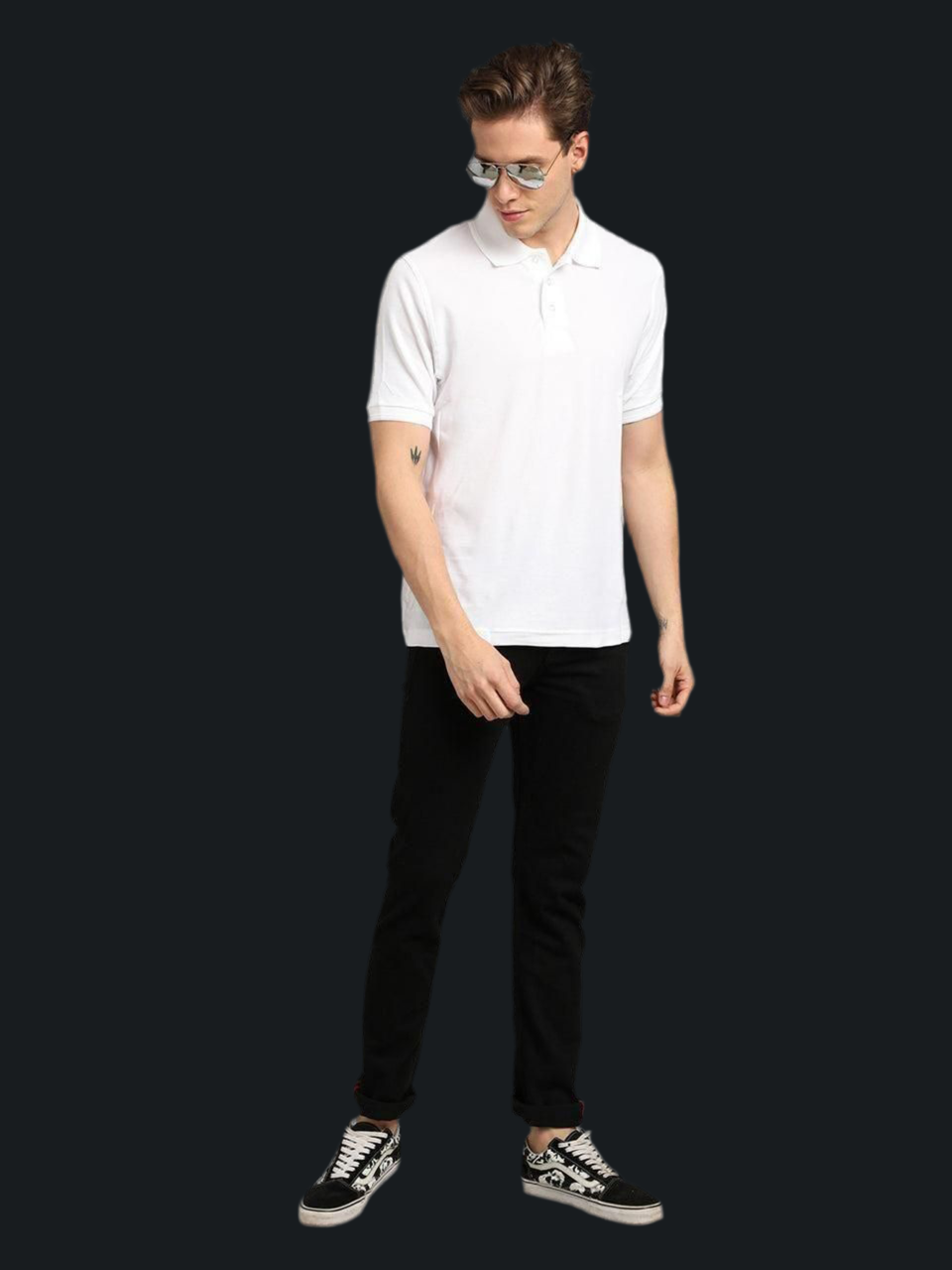 Matte Solid Half Sleeves Men's Polo T-Shirt