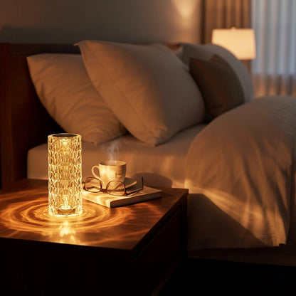 🌹 REFULGIX Rose Crystal Diamond LED Table Lamp (16 Color Changing | Touch + Remote Control | USB Rechargeable)