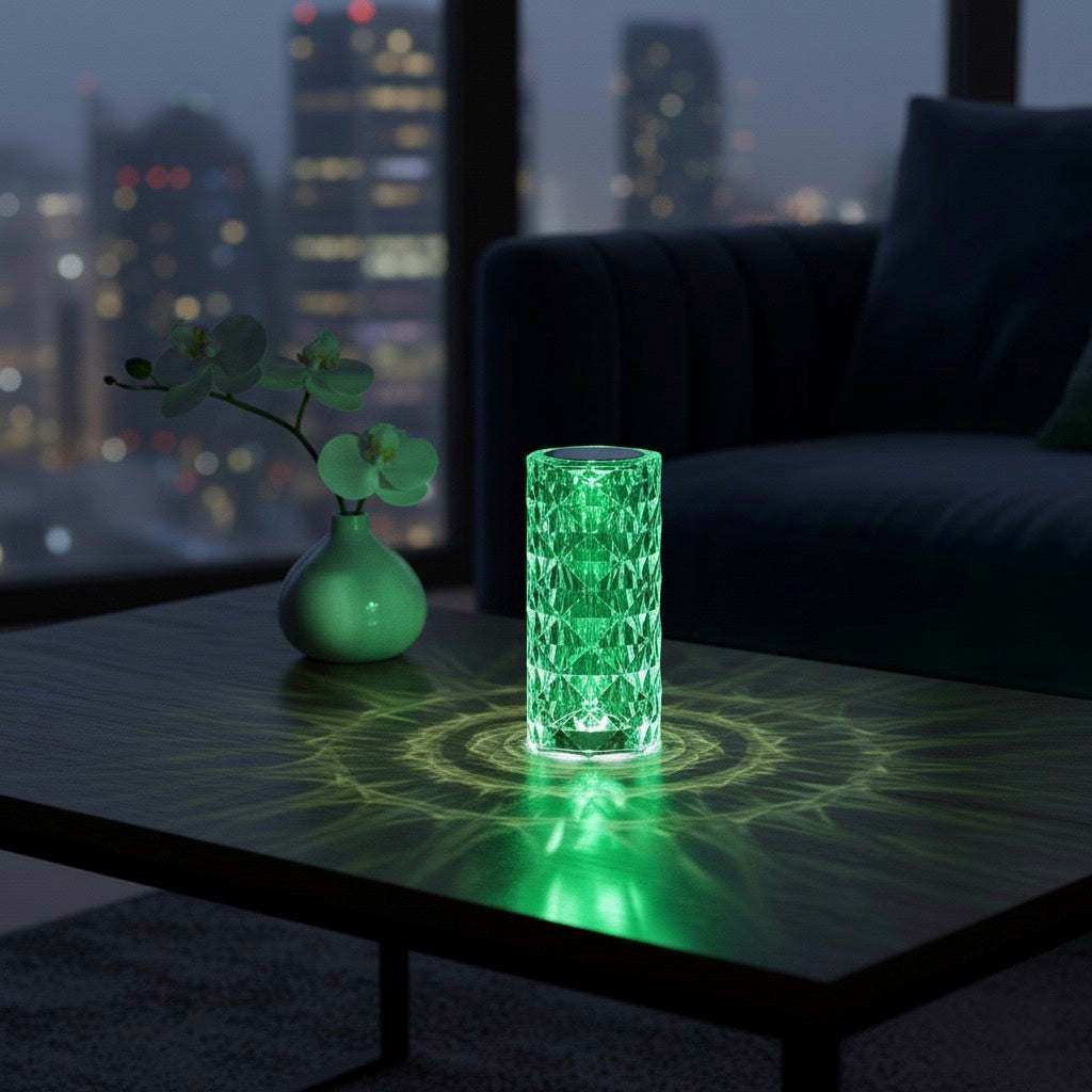 🌹 REFULGIX Rose Crystal Diamond LED Table Lamp (16 Color Changing | Touch + Remote Control | USB Rechargeable)