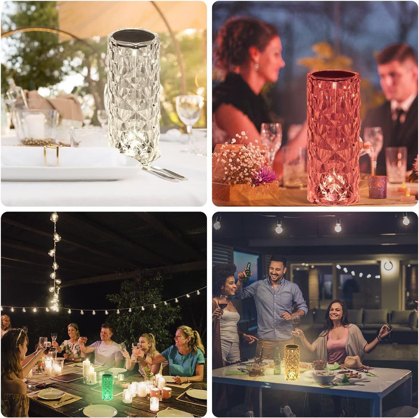 🌹 REFULGIX Rose Crystal Diamond LED Table Lamp (16 Color Changing | Touch + Remote Control | USB Rechargeable)